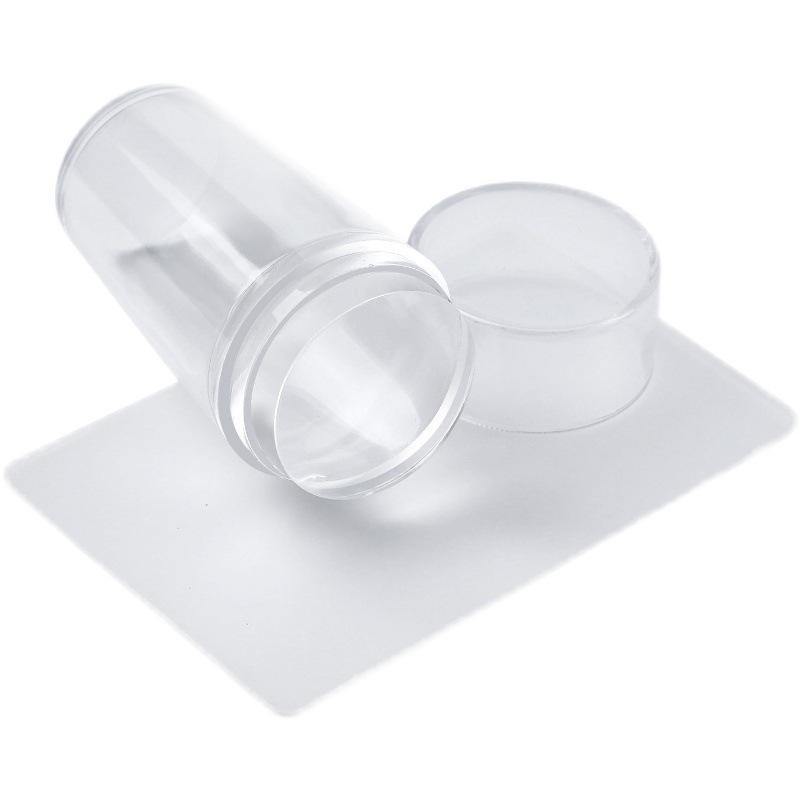 Silicone Nail Stamper French Nail Tips Double Head Transparent Jelly Stencil Template Seal Stamper Scraper For Fast Nails Tip Nail Polish Stamping