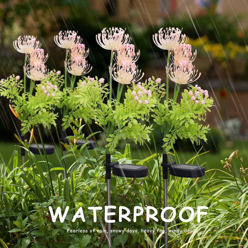 Solar Garden Flowers Lights Garden Decoration Yard Decor with Glowing Flowers & Stem Outdoor Lights Stake Lamp Lawn Lights