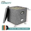 12 Inch Large Vinyl Record Storage Box Foldable Cotton Linen Clothes Box Multi-functional Home Clothing Underwear Toy Organizer