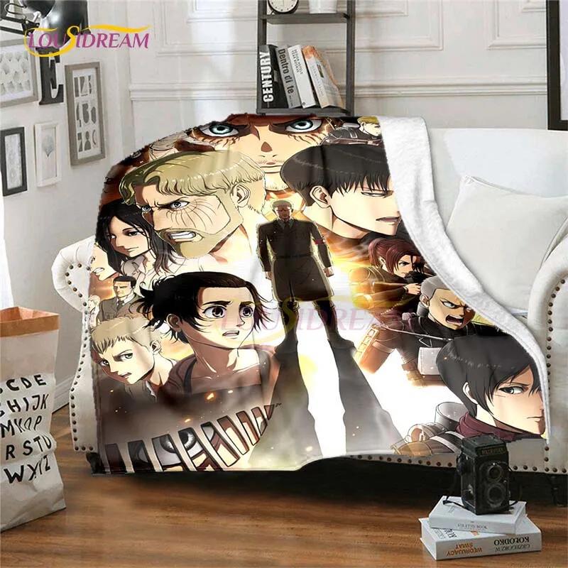 Attack On Titan Blanket Cover Anime Blankets for Beds Sofas Soft Carpet Warm Bed Sheet Bedspread Bedding Queen Size Room Decor