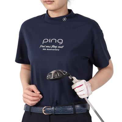 Camiseta Manga Curta Gola Alta Golfe LL [Pin Apparel] Feminina (Logotipo da marca) / / 622-5167306 120_Marinho