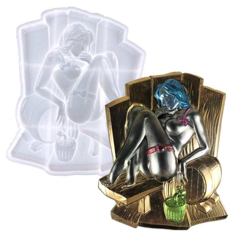 Sensual Half-Body Naked Female Sculpture Mold Soft Silicone Mold for Lifelike Figurines and Unique Craft Accessories