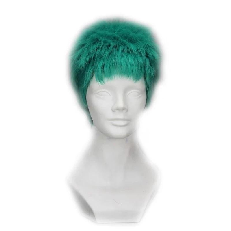 Roronoa Zoro Cosplay Paruka Anime Krátká Zelená Nadýchaná Tepelně Odolné Syntetické Vlasy Paruky + Síťka na Paruku