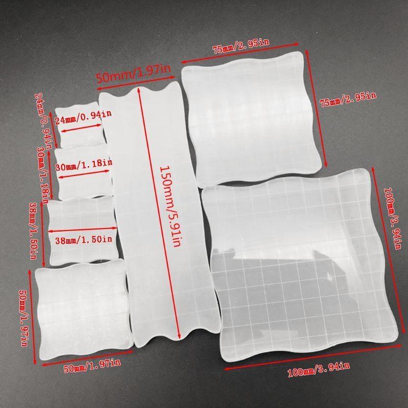 7pcs/set Transparent Acrylic Clear Stamp Block Pad Scrapbooking DIY Handmade Tool Edges Stamping