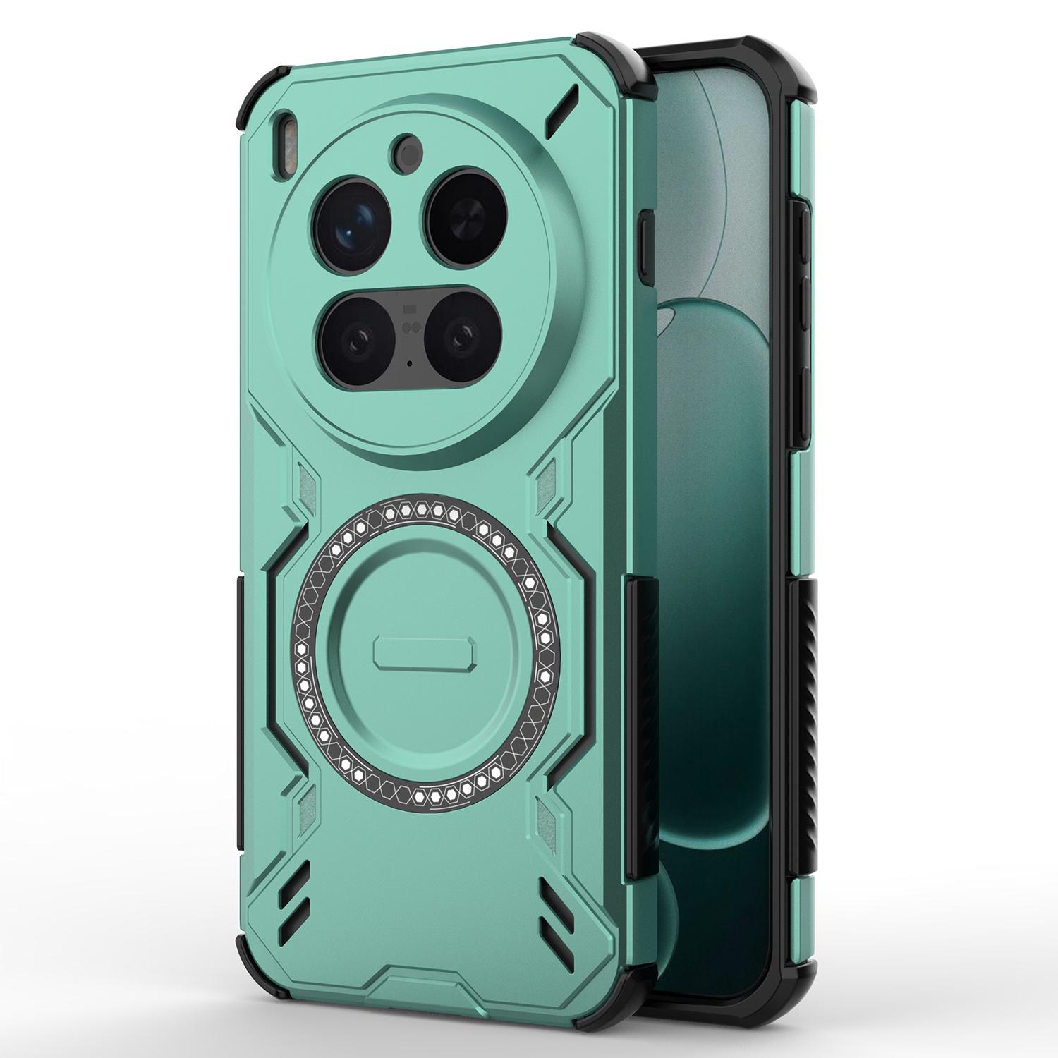 

For vivo X300 Pro 5G Magnetic Case Butterfly Armor Hollow Heat Dissipation PC + TPU Phone Cover