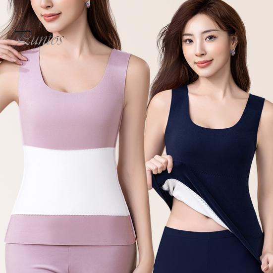 Winter Women Thermal Double-sided Velvet Vest Seamless Velvet-lined Fast Temperature Lock Heating Slim Fit Elastic Sleeveless Inner Wear Bottoming
