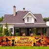 Dekorace pro hru Script Killing, Halloweenový plotový banner, Velký bannerový vlajka na zahradu 118 x 20 palců, Strašidelné kreativní rekvizity pro rozložení scény, Pozadí pro párty
