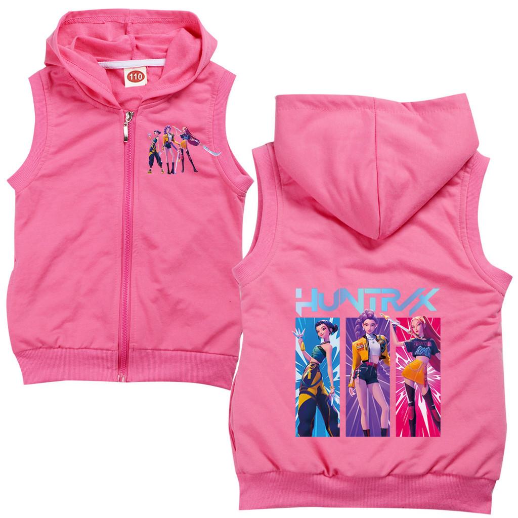 

Детский Девочки Аниме Мультфильм K-Pop Руми Зои Мира Принт Повседневный Худи Без рукавов на молнии Жилет 170cm