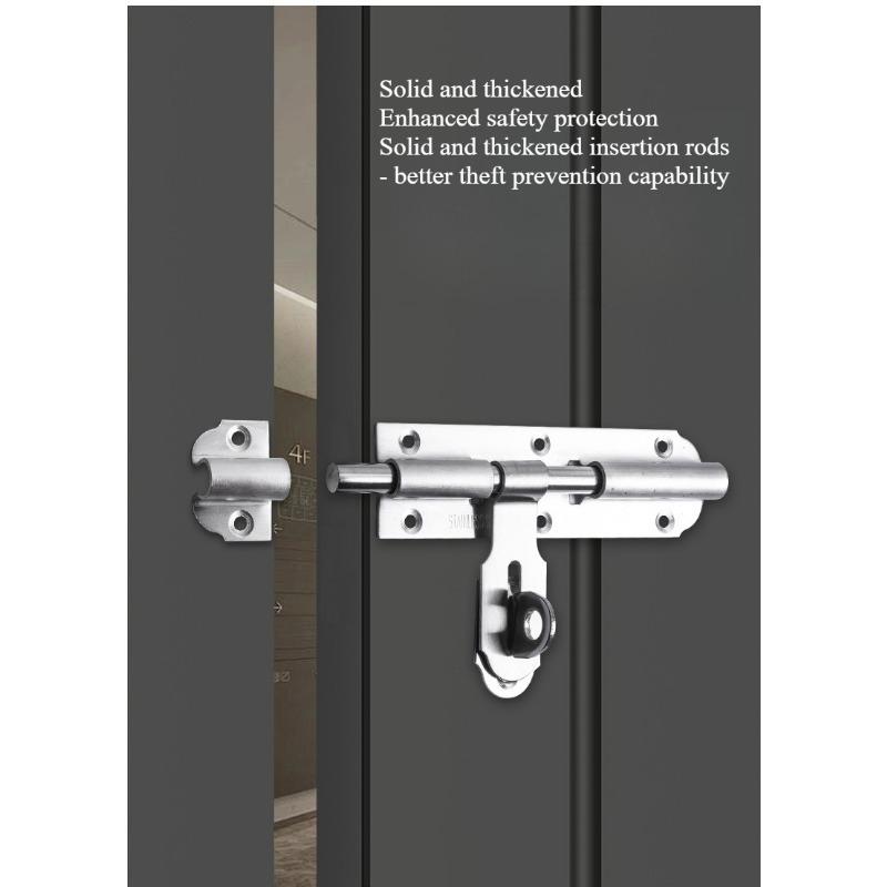 1SET 304 Edelstahl Oberflächenriegel verdickter Türriegel Diebstahlsicherung linker und rechter Türverschluss, Badezimmer Holztürriegel Haushaltsbeschläge