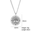 Yggdrasil drzewo życia naszyjnik ze stali nierdzewnej wisiorek kompas Viking Celtic Nordic drzewo genealogiczne Rune biżuteria