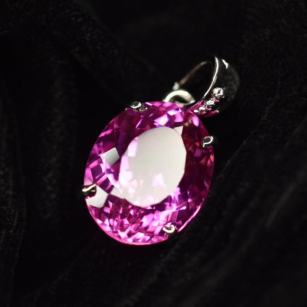 26.95 Ct Pink Tourmaline 925 Sterling Silver Natural Pendant CERTIFIED Gemstone my.pd.19-k