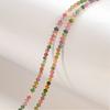 Double Layer Rainbow Natural Tourmaline Thin Copper Bracelet with 3mm Multicolor Beads 17cm Elegant Design for Women