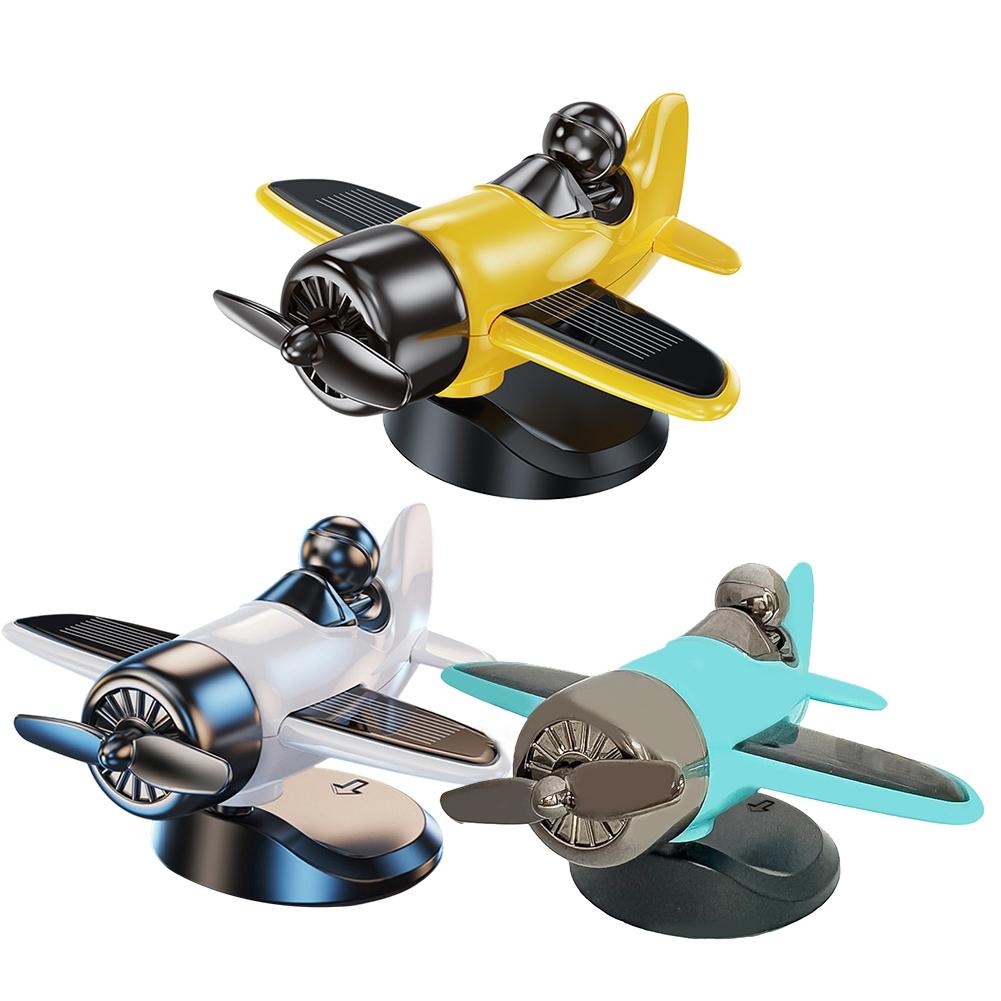 ABS Material Pilot Car Decoration Solar Propeller Ornament Car Interior Decor