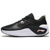 New LiNing Cushioned Anti Slip Wear Resistant And Water Resistant Low Top Casual Shoes Women's Black Pink AGLR332-1