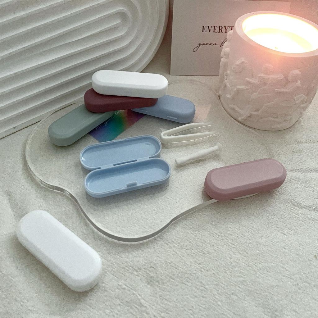 Portable Eye Care Tool Set Transparent Contact Lens Accessories Kit Contact Lens Storage Case Multi-Color Candy Color Lens Box