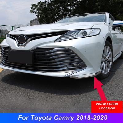 For Toyota Camry 2018- Stainless Steel Car Bumper Front Lip Corner Cover Trim Protection Strips Exterior Accessories