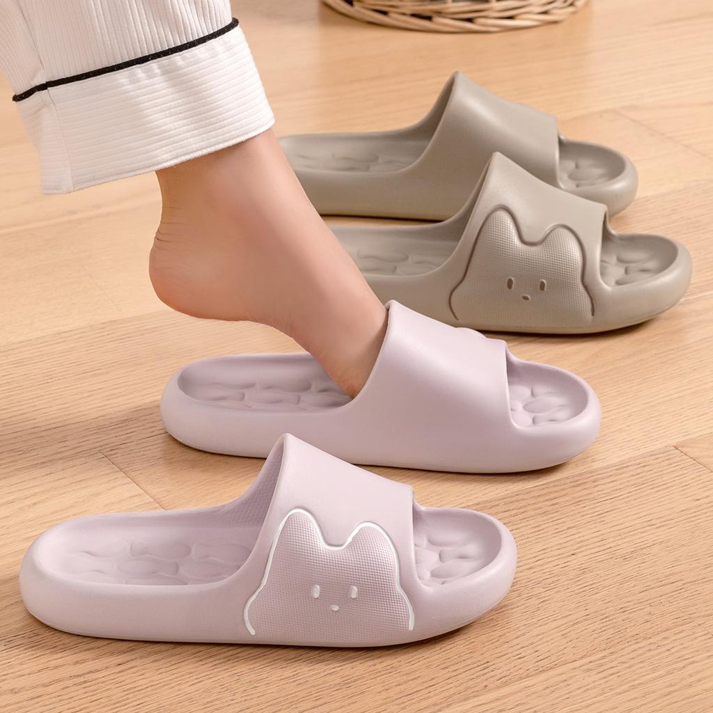Cute Women Home Slippers Thick Bottom EVA Indoor Slides Soft Comfortable Non-slip Slippers Breathable Lightweight Men Bathroom Slippers