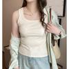 Pure Cotton Square Collar Large Size Camisole Women's Spring and Summer Inner Layer Fashion High-end Tops Slim Fit Outer Wear