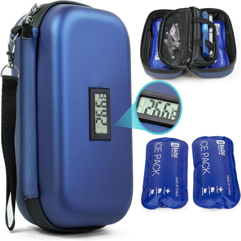 Insulin Cooler Travel Case Mini Insulin Cooler Bag Heat Insulation Temperature Display Medicine Diabetic Supplies Travel Case