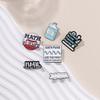 Versatile Alloy Brooch With Geometric Shapes And English Letters For Casual And Use Gift