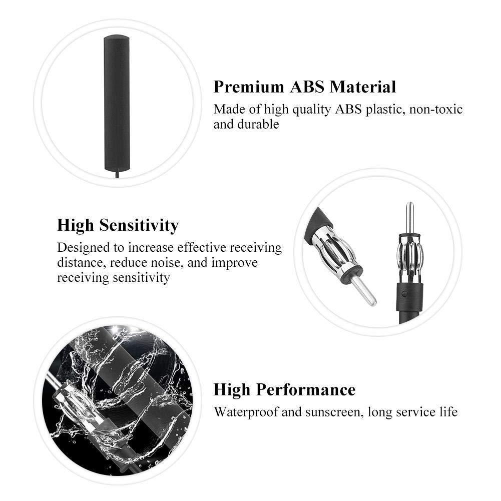 1PC 4.7/" Black Real Carbon Fiber Short Radio Antenna ABS For Car Auto Universal