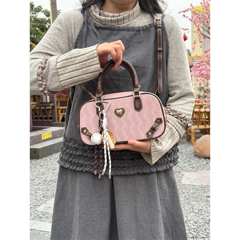 

JIAERDI Sweet Cool Pink Square Bag Purse Women High Street Handle Bowling Messenger Bag Female Casual Crossbody Bags Aesthetic 25x13x9cm розовый
