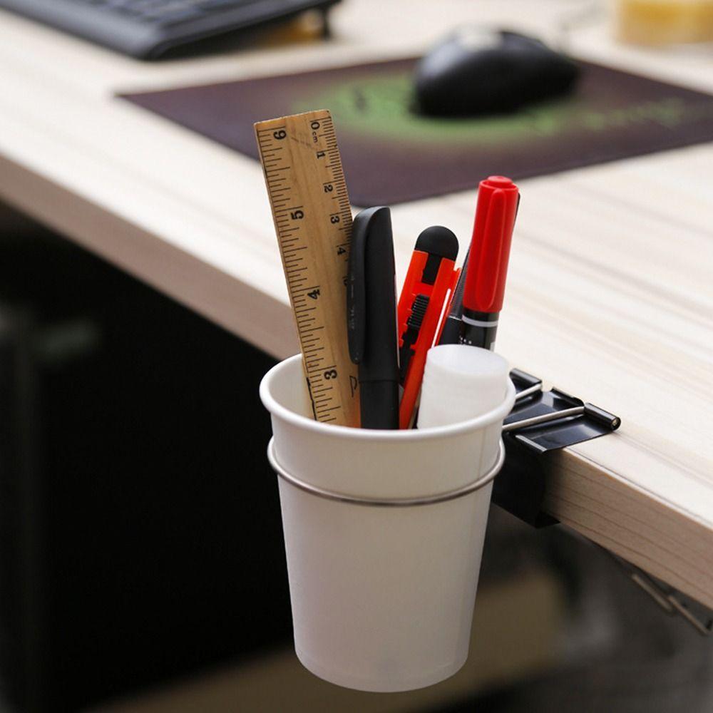 Metal Desktop Side Water Cup Shelf Tableside Storage Rack Coffee Drink Cup Holder
