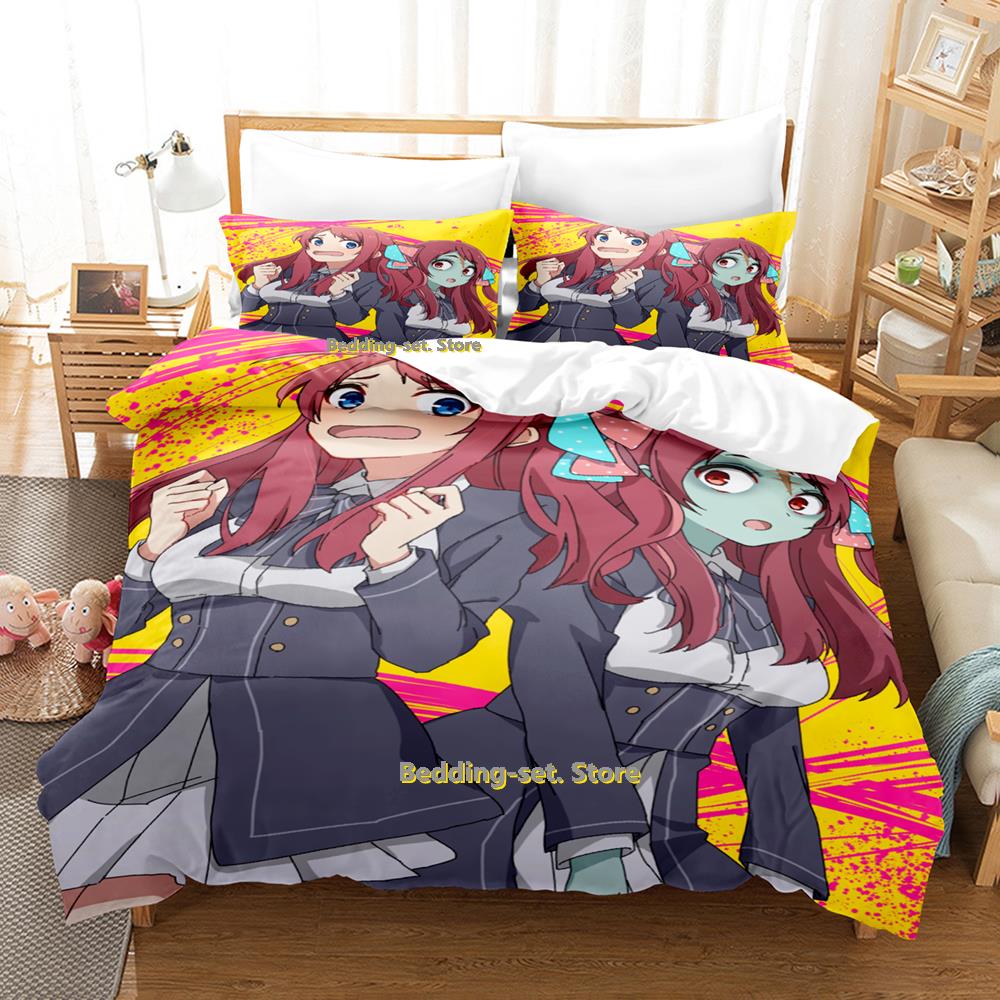 2023 Neues Zombie Land Saga Bettwäscheset Einzelbett Twin Full Queen King Size Bettwäscheset für Erwachsene Kinder Schlafzimmer Bettbezug-Sets Anime Bett