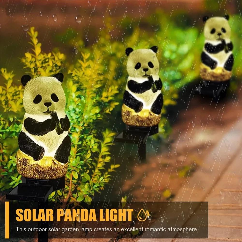 New LED Solar Panda Courtyard Decorative Atmosphere Light Resin Animal Lamp Outdoor Park Corridor Ground Insertion Lawn Light