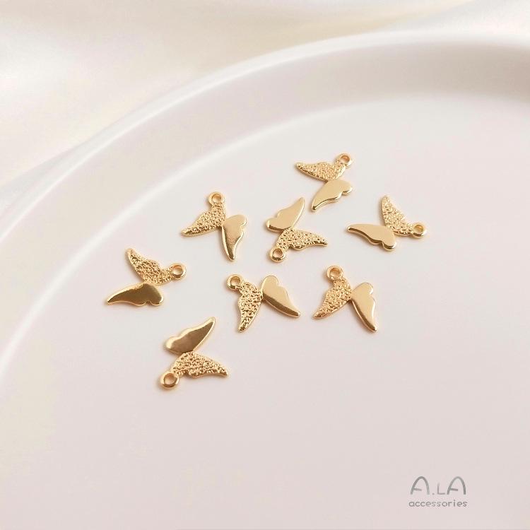 Cercei pandantiv Stea Fluture cu finisaj sablat umpluți cu aur de 14K