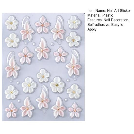 5D Embossed Flower Nail Art Stickers Self-adhesive DIY Spring Summer Floral Manicure Decor Decals Women Nail Accessories for Home Salon