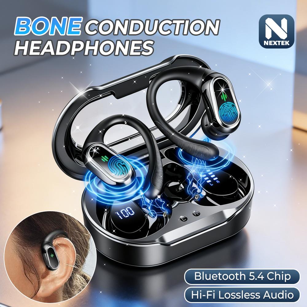 Wireless Earbuds, Bluetooth 5.4 Headphones Sport, 50Hrs HiFi Stereo Deep Bass Over-Ear Buds with ENC Noise Cancelling Mic, IP7 Waterproof