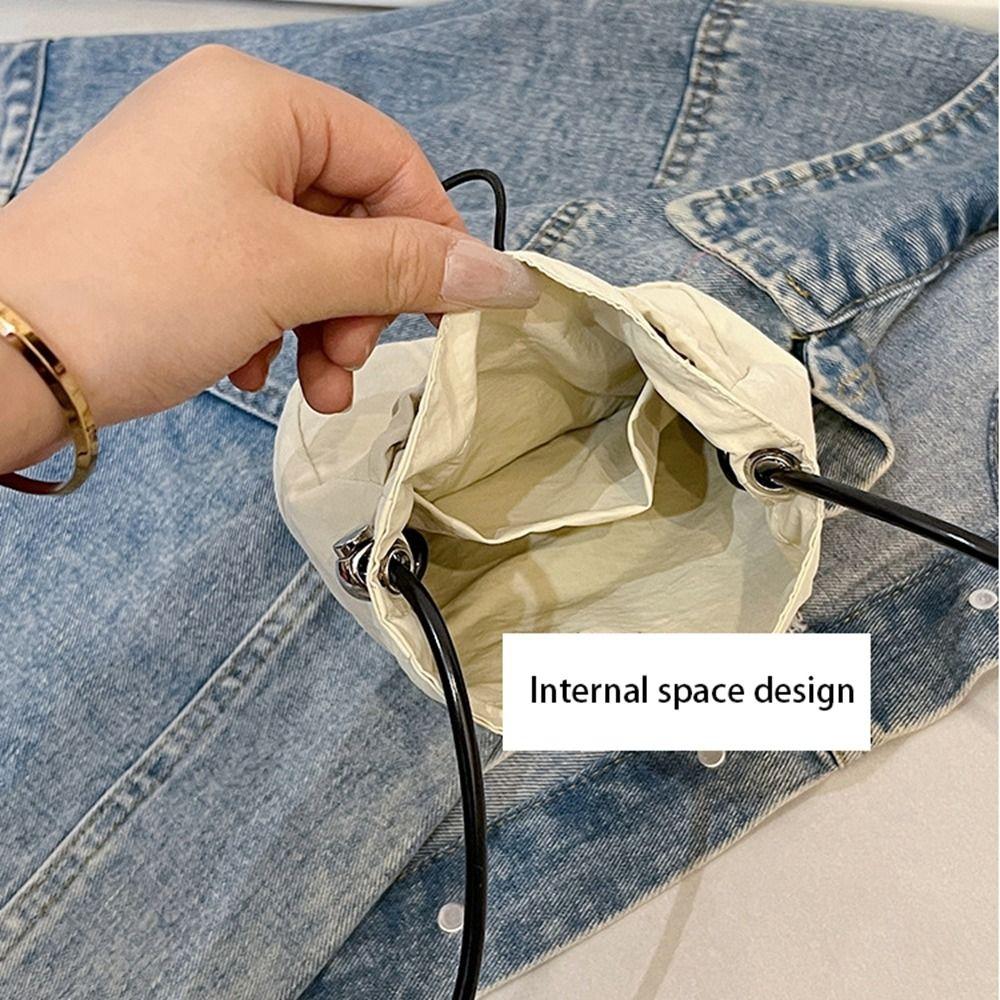Purse Nylon Shoulder Bag Crossbody Bag Mobile Phone Bag Drawstring Canvas Bag  Office Worker