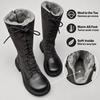 G&Zaco Luxury brand Knight Boots Genuine Leather Real Wool Women's Boots Knee-high Sheepskin Fur Anti Slip Thick Cotton Warm Lace Up Long Boots 3337