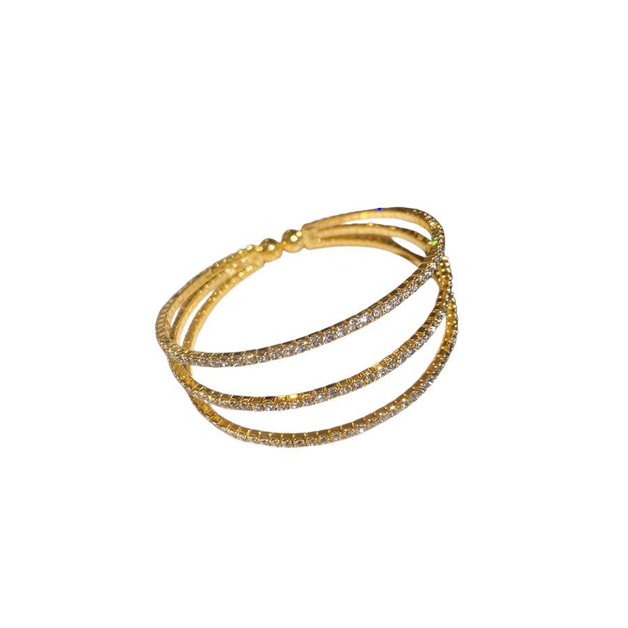 Elegant Rhinestone Double Layer Cuff Bracelet: Light Luxury, High-End Style for Women