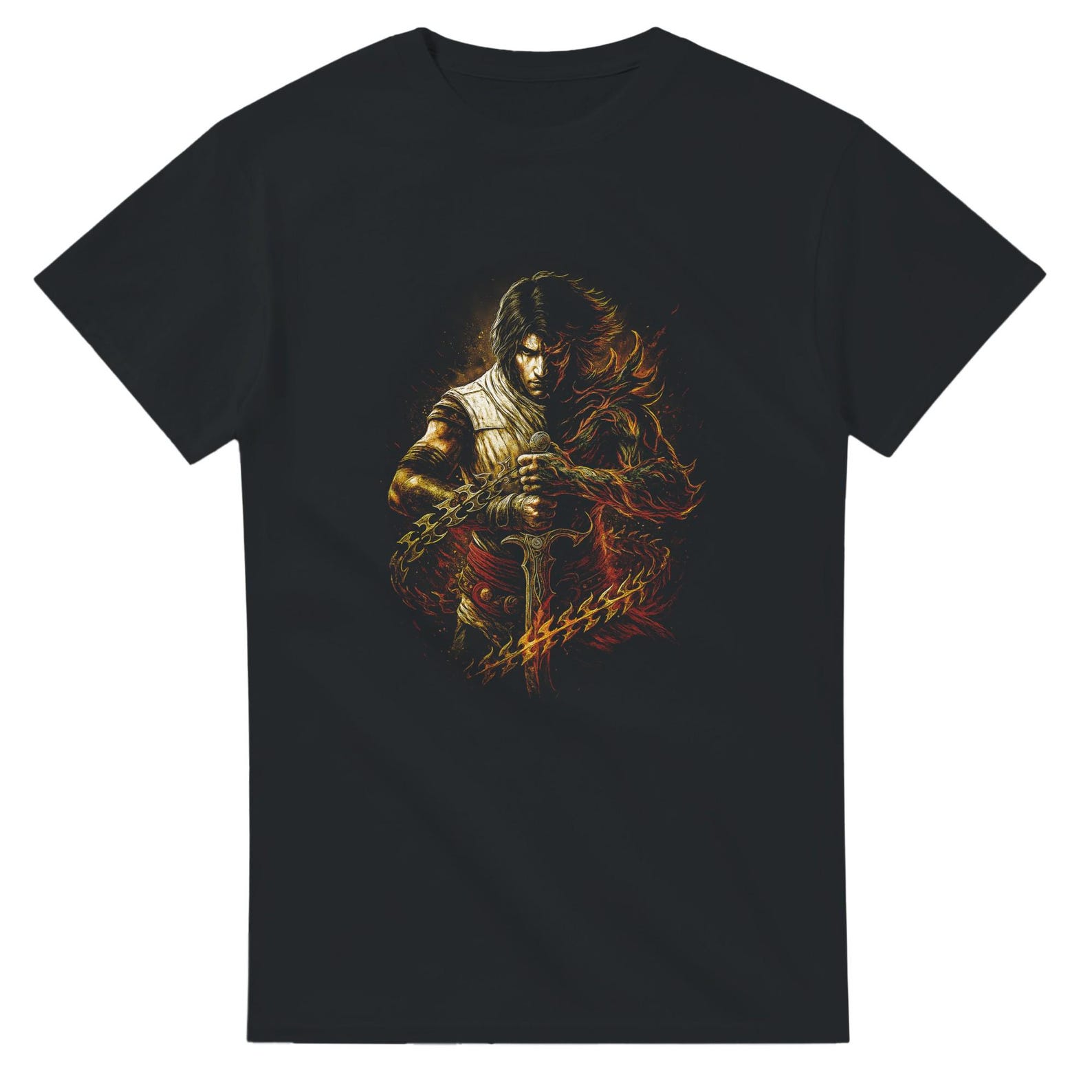Prince of Persia Halftone Heavyweight Unisex Crewneck T shirt | Gildan® 5000 S