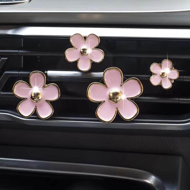 4 Teile/satz Auto Outlet Vent Parfüm Clips Auto Lufterfrischer Klimaanlage Aromatherapie Kleine Daisy Innen Dekoration Zubehör