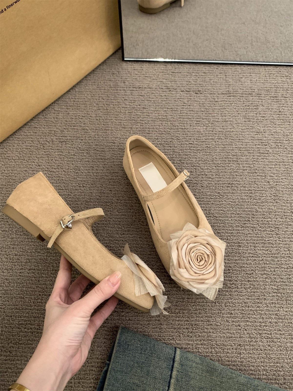 

Французские туфли Мэри Джейн на плоской подошве, нежные женские туфли весна-осень 2025 года, новинка, летняя универсальная юбка, вечерние туфли 35