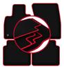 Velours-Fußmatten mit rotem Rand für: Ford Kuga MK3 SUV (2019-)