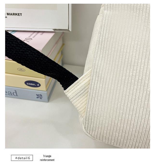 Star Women's Corduroy Backpack - Large Capacity, College Style for Junior & High School Students