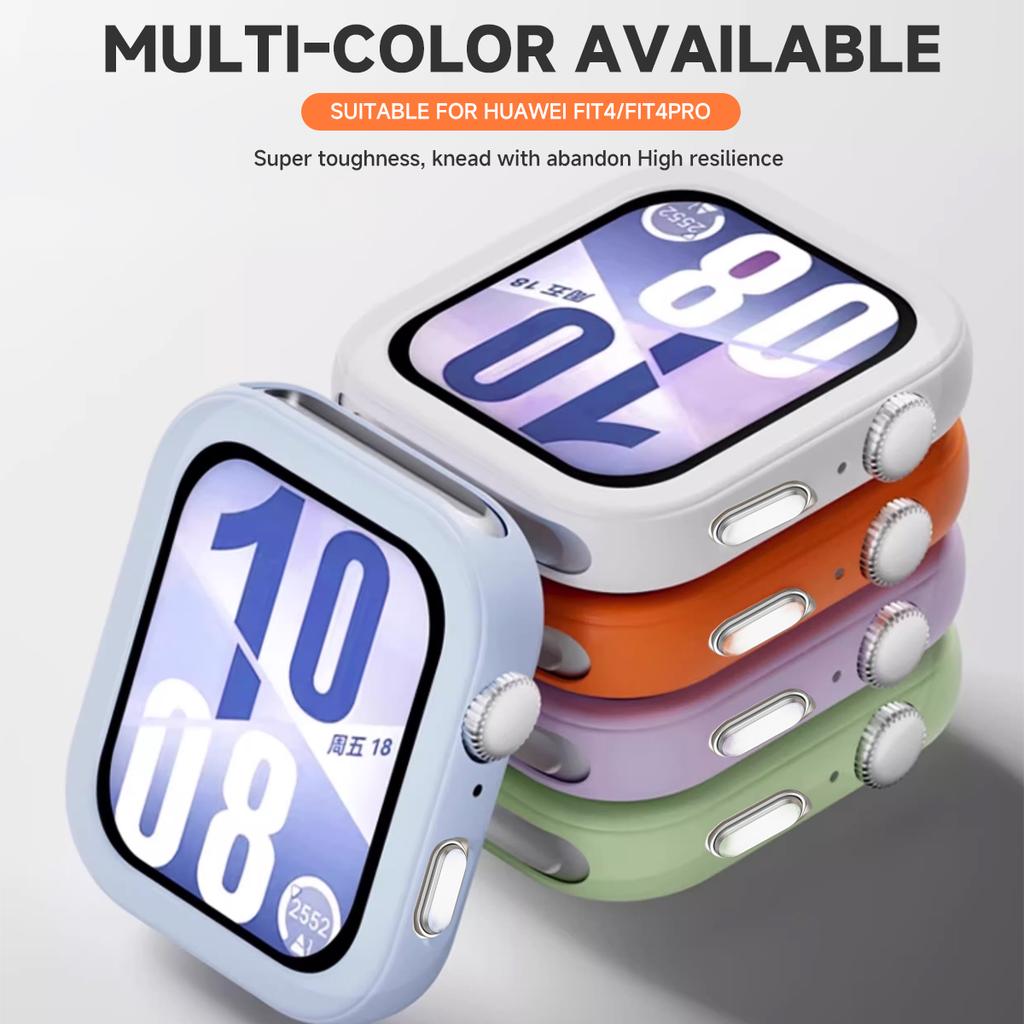 Silicone Strap+Protective Case For Huawei Watch Fit 4 Fit4 Pro Smartwatch Protector Soft Shell Bumper Cover Huawei Watch Fit4Pro