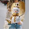Christmas Snowman 3D Print Sweatshirts Women Autumn Raglan Long Sleeves Hoodie Street Y2k Pullover Harajuku Tops Female Clothing