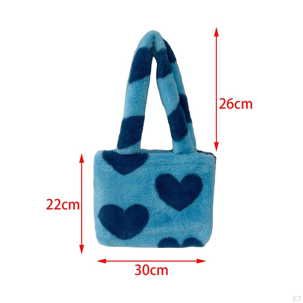 Autumn Winter Plush Tote Shopping Dating Bag Single Shoulder Handbag Underarm Cute Top
