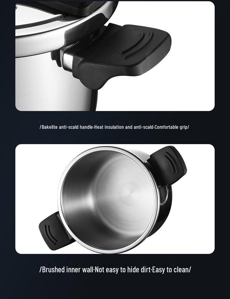 304 Triple-Layer Steel Thick Pressure Cooker - Large Capacity, Explosion-Proof Design for Gas and Induction Cooking