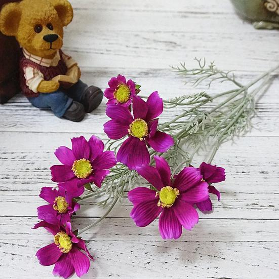 1 Branch Faux Silk Flower Flexible Realistic 8 Heads Outdoor Indoor Beautiful Fake Flower Party Decor