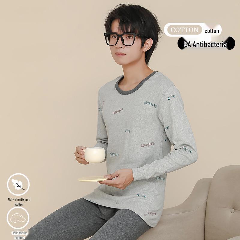 Big Kid Pure Cotton Autumn Underwear Set for Boys - Warm Sweater for Teen Students