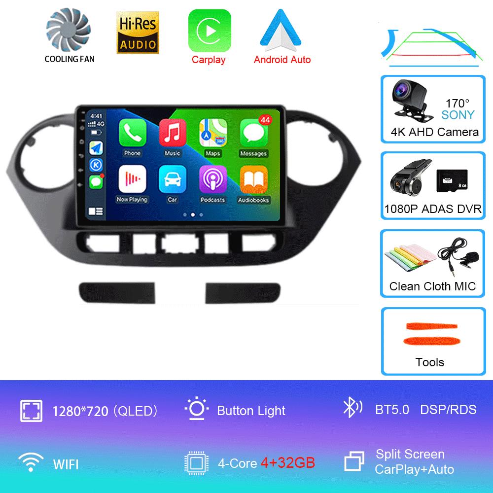 Car Radio Android 14 for Hyundai Grand I10 2013-2018 Multimedia Player 2Din GPS Navigation Carplay Stereo DVD Head Unit Speakers