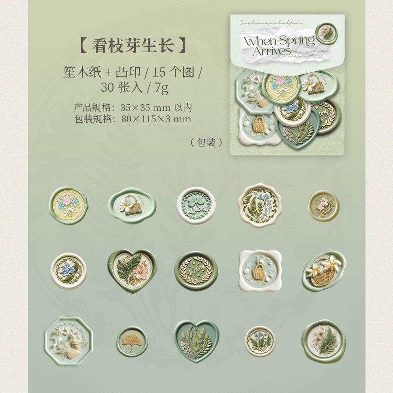 

30pcs/1lot Kawaii Stationery Stickers When spring arrives Junk Journaling Decorative Scrapbooking for stickers Scrapbook