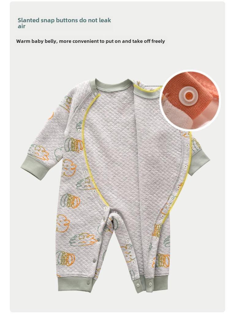 Newborn Baby Autumn and Winter Pajamas: Padded Romper and Crawling Clothes