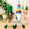 Adorable Saint Patrick's Day Plush Doll With Green Leaf And Rainbow Design For Festive Decor